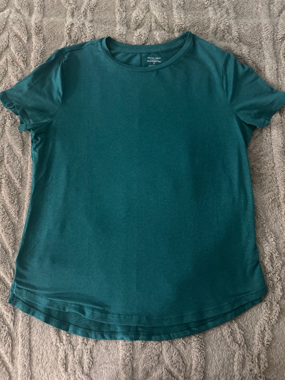 Member’s Mark Women’s Active Tee Small Cabo Blue Teal Short Sleeve Athletic Top